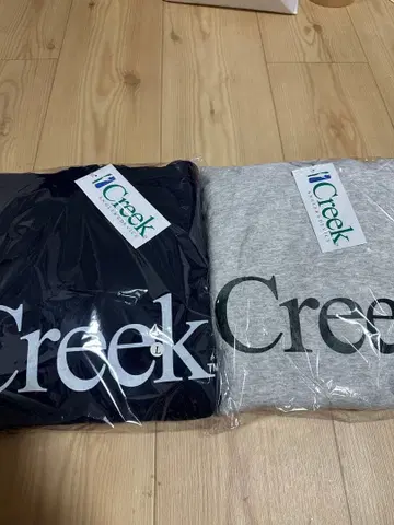 Creek L 사이즈 네이비 그레이 후드티