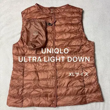 유니클로 울트라 라이트 다운 컴팩트 베스트 XL 수납 봉투 포함 로즈