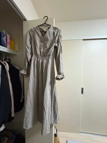 코튼 긴팔 롱 원피스 사이즈