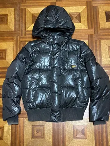 G-STAR 블랙 후드 부착 다운 자켓 M