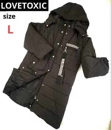 LOVETOXIC 러브톡시 롱 충전솜 코트 블랙 벤치 코트 L