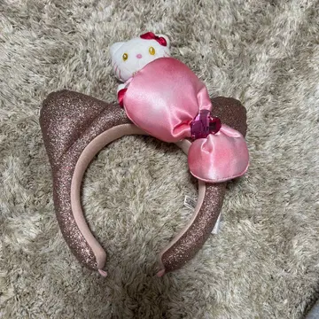 헬로키티 고양이 귀 머리띠 글리터