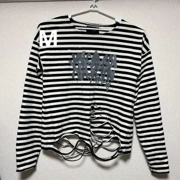 GRANCY 보더 롱T M 사이즈