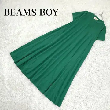 빔즈 보이 롱 원피스 코튼 플레어 반팔 포켓 있음 일본제