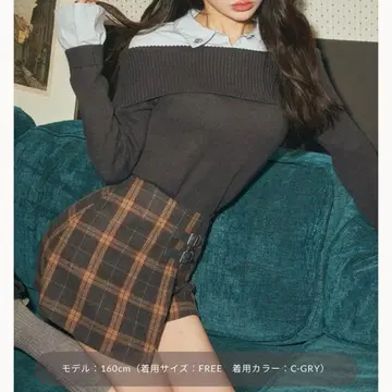 Darich 셔츠 도킹 오프숄더 니트탑