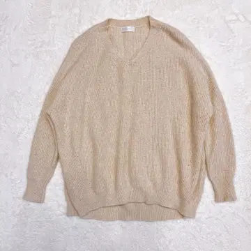 리브 드와 LIVEDROITE V넥 니트 아이보리 촉감 포근포근 니트