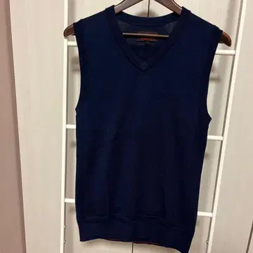 BRIEFING 브리핑 V넥 베스트 실크 캐시미어 네이비 S