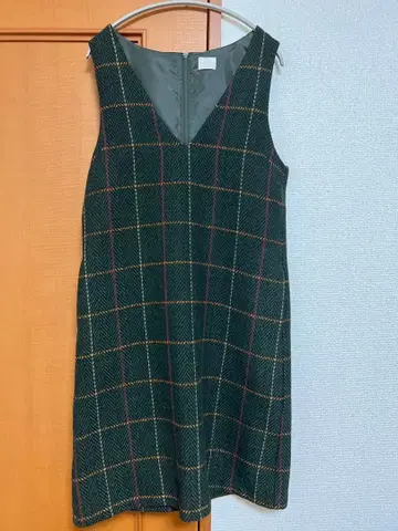Liala x PG 체크 무늬 원피스 다크 그린