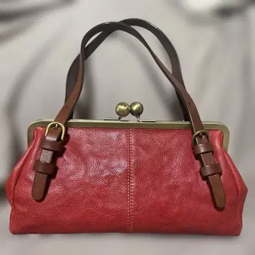 A.Y.A 빨간색 가죽 핸드백 메이드 인 재팬