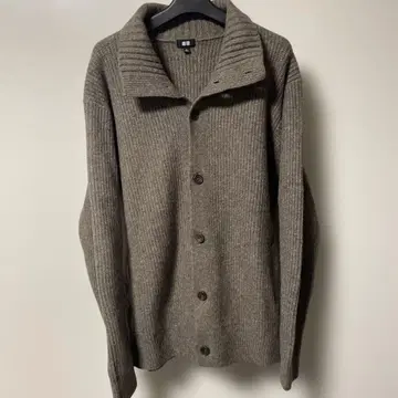 UNIQLO XL 브라운 새상품급 수플레얀 스탠드 카라 가디건 (긴팔