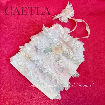 CAETLA 사에라 레이스가 아름다운 복조리 파우치 핑크