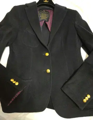 라빠르망 캐시미어 혼방 골드 버튼 블레이저 네이비 블레이저 자켓 울