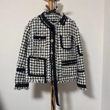 트위드 자켓 블랙 화이트