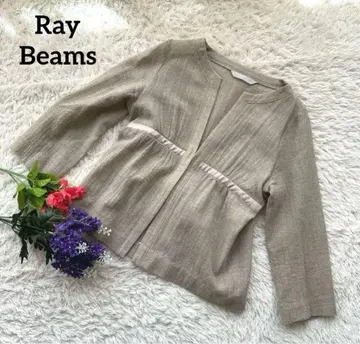 Ray Beams [새상품급] [울 100%] [리본] 베이지 자켓