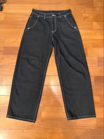 다크 데님 와이드 레그 팬츠 BW 로고 S 사이즈