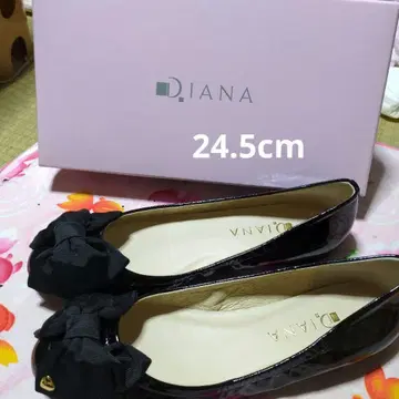 새상품급 DIANA 에나멜 플랫슈즈 블랙