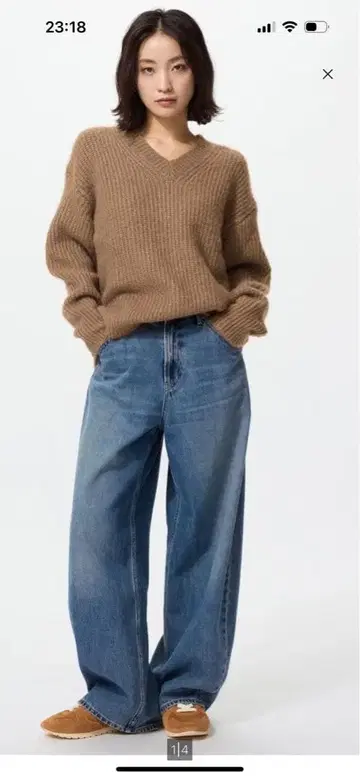 [ 미사용 새상품 ] UNIQLO 배기 커브진 짧은 기장 25