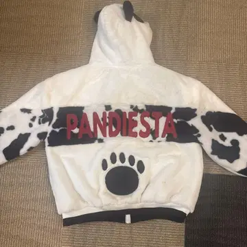 PANDIESTA 팬더 무늬 후드 부착 후드티 L 사이즈