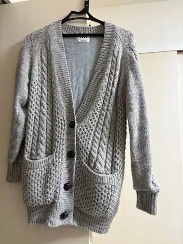 그레이 케이블 니트 가디건 사이즈 2