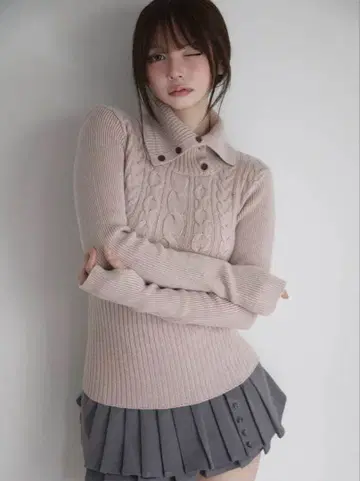 andmary Dida pleats flare skirt