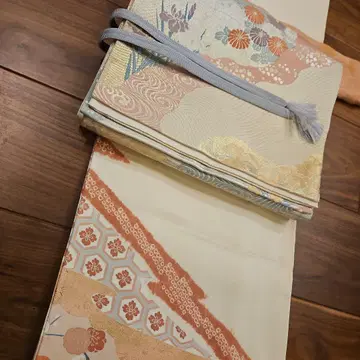 츠케사게 호몬기 꽃무늬 순수 실크 기모노 시보리 이중 기모노