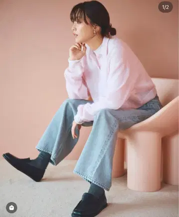 모헤어 혼방 시어 폴로 니트 풀오버