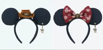 웨스턴 머리띠 데님 미키 미니 세트