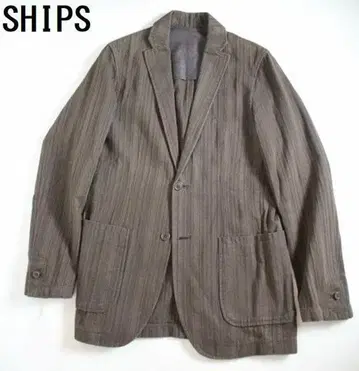 SHIPS 브라운 스트라이프 테일러드 자켓