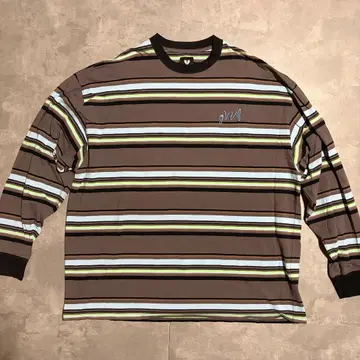 데빌 유스 브라운 스트라이프 긴팔 티셔츠 L
