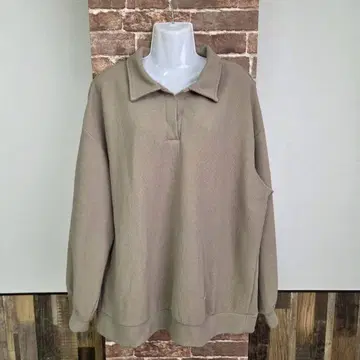 Dazy 데이지 피케 셔츠 모스그린 긴팔 카라 부착 니트 스웨터