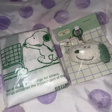 훼미리마트 스누피 에코백 마스코트 참 세트