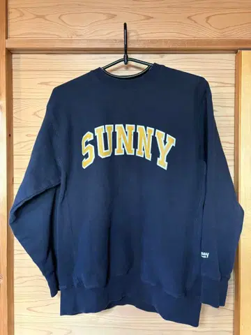 SUNNY thirty two club 리버스 위브 맨투맨 네이비