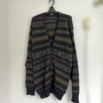 빈티지 니트 가디건 올 패턴 USED