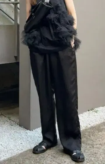 [ roku ] 새틴 팬츠 블랙