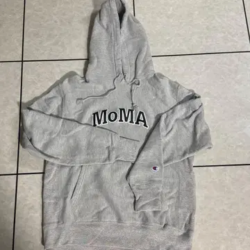 Champion MoMA 로고 그레이 후드티
