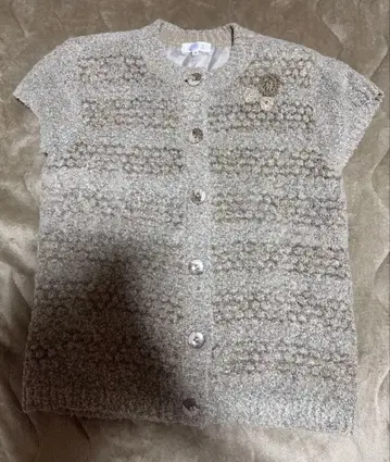 그레이 니트 베스트 S 사이즈 버튼 포함