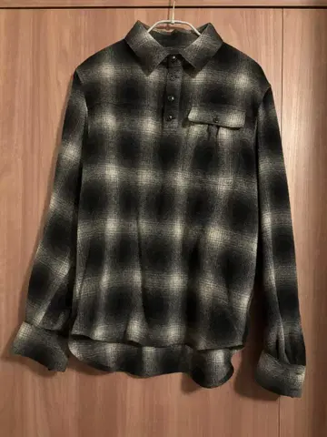 단종 blackmeans 옴브레 체크 하프 플란넬 셔츠