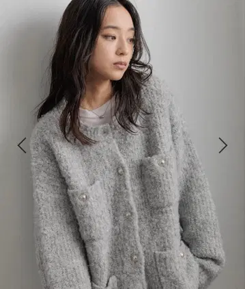 LOWRYSFARM 포켓 니트 자켓 가디건 그레이