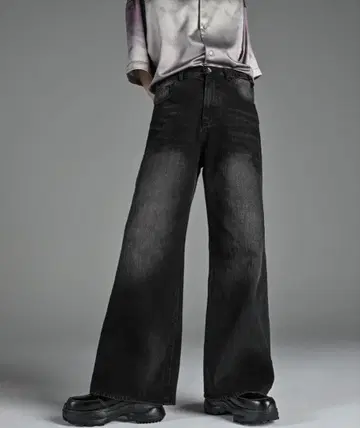 [ ADRER ] 빈티지 사이드 벨트 플레어 데님 슬랙스