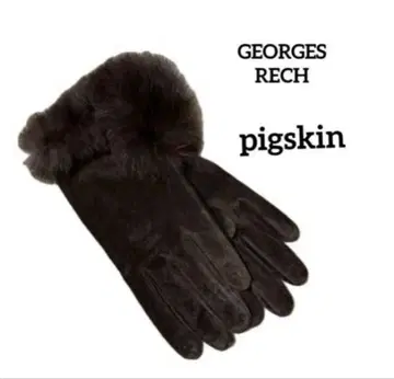 조르주 레쉬 가죽 장갑 스웨이드 퍼 pigskin 브라운