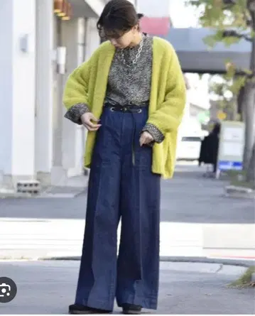 젬블 벨티드 네이비 팬츠