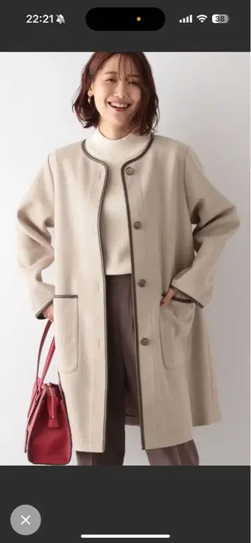 가벼운 스트레치 파이핑 코트 택 포함 새상품