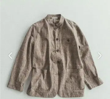 [ 새상품급 ] 코튼 린넨의 가벼운 자켓 글렌체크 브라운