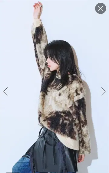 오버 사이즈 니트 베이지 브라운