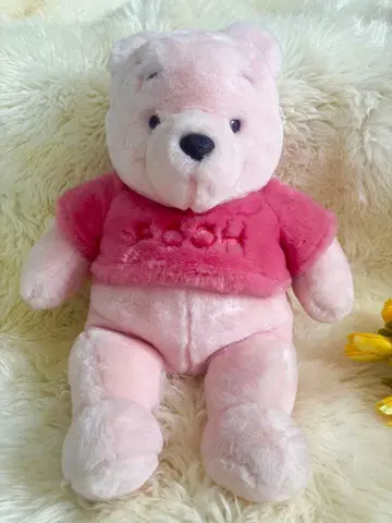 곰돌이 푸 봉제 인형 핑크 디즈니 Disney 초BIG 레어