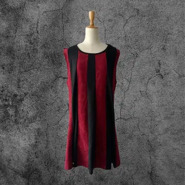 y2k 펑크 그런지 빨검 바이컬러 스웨이드 느낌 원피스 헤이세이 갸루