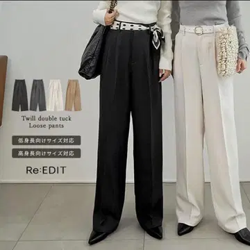 Re:EDIT 슬랙스 턱 팬츠