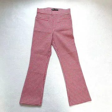 [ 작은 사이즈 XS ] 자라 플레어 팬츠 깅엄 체크 Y2K 00s