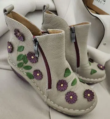 에스타시온 Size S 베이지 가죽 부츠