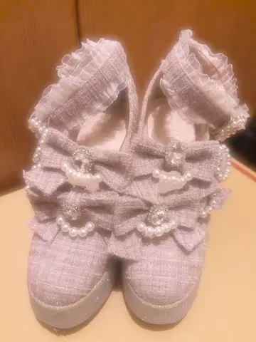 최저가 Ank Rouge 트위드 통굽 통굽 핑크